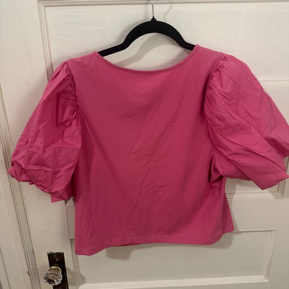 Pink Top with Puffy Sleeves